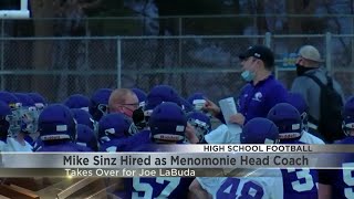 Mike Sinz hired as next Menomonie High School head football coach [upl. by Nylrehc]