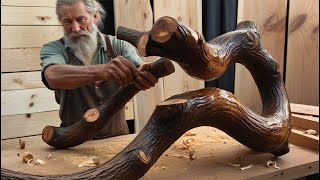 Timeless Creativity in Woodworking Unique Coffee Table with Curved Legs by an 70YearOld Carpenter [upl. by Ammadas]