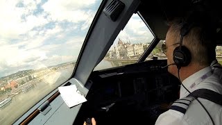 Pilots and birds view of WizzAirs flyby over Budapest [upl. by Rimaa]