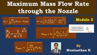 Maximum Mass Flow Rate Through the Nozzle  Steam Nozzle  Thermal Engineering  Module 5 [upl. by Valente]