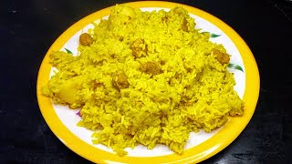 Aloo Soyabean Ki Tehri  With Marination Recipe  Aloo Soya Chunks Pulao [upl. by Ythomit]