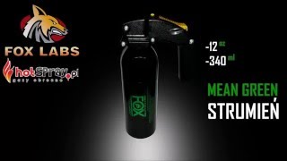 Gaz pieprzowy FOX LABS MEAN GREEN strumień 340ml Pistol grip hotspraypl [upl. by Otanod]