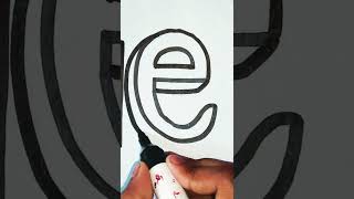 3D e letter drawing art viral technique satisfyingvideo shortsfeed youtubeshorts [upl. by Prior]