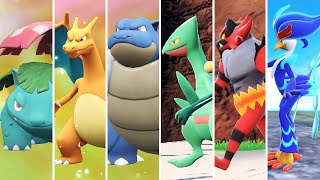 Pokémon Scarlet amp Violet  All Starters Evolutions Comparison Indigo Disk [upl. by Nolie]