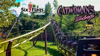 2023 Catwomans Whip Roller Coaster On Ride 4K POV Six Flags New England [upl. by Amary]