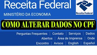 COMO ATUALIZAR SEUS DADOS CADASTRAIS NO CPF cpf [upl. by Baumbaugh2]