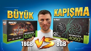 BEKLENEN BÜYÜK KAPIŞMA  RTX 4060 Ti 16GB vs RTX 4060 Ti 8GB VRAM GERÇEĞİ 🔴 [upl. by Cornelle]