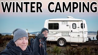 WINTER CAMPING  Water SETUP when its FREEZING  Escape Fiberglass Camp Trailer Adventures [upl. by Reuven]