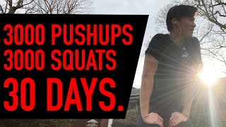 3000 pushups  3000 squats in 30 days CHALLENGE for charity [upl. by Ly]