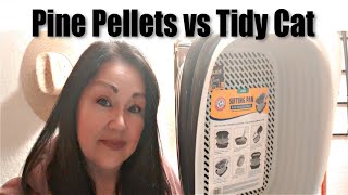 THE BEST amp CHEAPEST CAT LITTER EVER  Pine Pellets vs Tidy Cat [upl. by Jared]