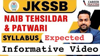 Jkssb Naib Tehsildar Expected Syllabus ​⁠ JKSSB Naib Tehsildar Recruitment Jkssb jkssbjobs [upl. by Sahc841]