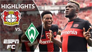 🏆 NEW CHAMPIONS 🏆 Bayer Leverkusen vs Werder Bremen  Bundesliga Highlights  ESPN FC [upl. by Ruhtua673]