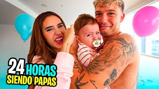 24 HORAS SIENDO PAPAS DE UN BEBE ft DOMELIPA [upl. by Wawro]