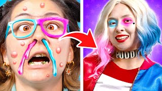 FROM NERD TO SUPERHERO IN THE REAL LIFE  CRAZY SUPERHEROES MAKEOVER BY CRAFTY HACKS PLUS [upl. by Horvitz]