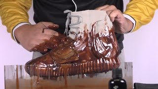 How to clean Yeezy 750 Boost vs chocolate syrup  Crep Protect Cure EXTREME TEST 1 [upl. by Ethbun435]