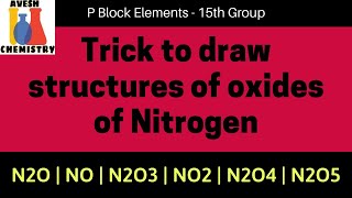 Trick to draw structures of oxides of Nitrogen  P Block elements  15th Group [upl. by Marius]