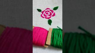 Easy rose stitch for beginners handembroidery shorts ❤️❤️❤️❤️ [upl. by Einnoj]