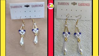 Beaded Earrings Easy beading patternsbeading tutorialJewelry Making49Earringsmakingtutorial [upl. by Annav]