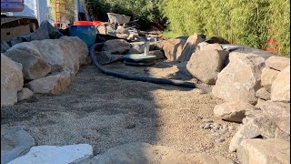 Backyard Water Garden The Wetland Filter is Almost Done [upl. by Nosam]