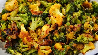 BROCCOLI CAULIFLOWER PEPPER FRY Quick amp Easy Side Dish [upl. by Esojnauj]