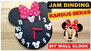 Membuat Jam Dinding dari Kardus Bekas Bentuk Mickey Mouse  Wall Clock Craft Ideas  School Project [upl. by Brett]