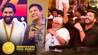 Vikram Jayam Ravi Nivin Pauly  This Trio Makes the Crowd Laugh like Never Before  BGM 2016 [upl. by Ettezus619]