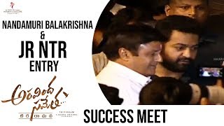 Nandamuri Balakrishna And Jr Ntr Entry  Aravinda Sametha Success Meet [upl. by Sad]