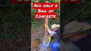 How to Set a Post shorts diy fencing fencepost landscapingtips StoneyCreekSparkchaser [upl. by Uolyram]