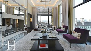 Touring a £17000000 London Penthouse in Belvedere Gardens Southbank Place [upl. by Aneetsyrk655]