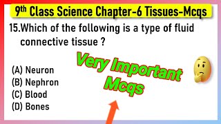 Tissues Class 9 MCQs Questions with Answers  Tissues MCQ Class 9 Science Chapter 6 [upl. by Dunham678]