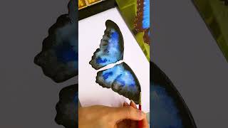 🦋 Blue Morpho Butterfly Watercolour [upl. by Tterb502]