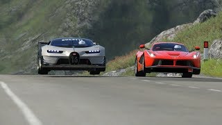 Bugatti Vision GT vs Ferrari LaFerrari at Highlands [upl. by Notwal]