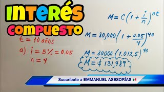 INTERÉS COMPUESTO Capitalizable Monto o Valor Futuro MATEMATICAS FINANCIERAS [upl. by Lehrer]