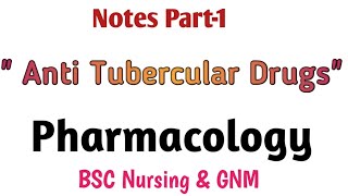 Anti  Tubercular Drugs [upl. by Llerut]