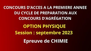 Corrigé du concours dagrégation option physique 2023  Epreuve de chimie [upl. by Nidya]