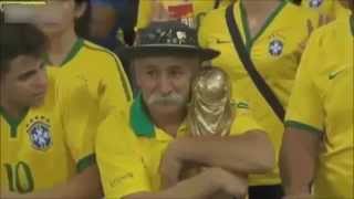 Old Brazilian Man Left Holding The Cup  Brazil vs Germany 71 Brasil FIFA WORLD CUP 2014 [upl. by Virgy]