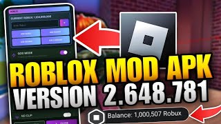 ✅️MOD MENU✅️ Roblox Mod Apk v 2 650 816 Unlimited Robux amp Speed Fly Jump Hack 2024 [upl. by Clary]