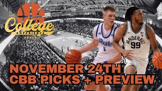 College Basketball Picks  Sunday November 24th  The College Experience Basketball [upl. by Prentiss]