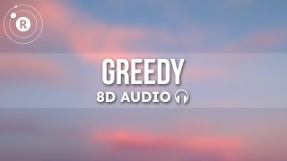 Tate McRae  greedy 8D AUDIO Lyrics [upl. by Suirauqram]