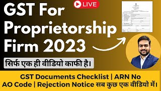 GST Registration for Proprietorship  GST Registration Sole Proprietorship Firm Online Process [upl. by Val]