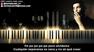 Till Lindemann  Entre dos tierras piano instrumental cover karaoke [upl. by Pontias355]