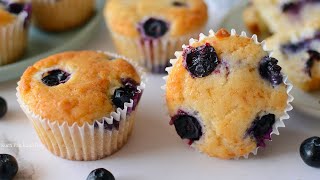 Eggless Lemon Blueberry Muffins Recipe  Quick amp easy blueberry muffins recipe without eggs [upl. by Imehon307]