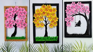 Best paper craft for home decor  Unique Tree wall hanging  Paper flower wall decor  Room decor [upl. by Dearman]