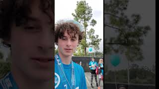 Wyatt Oleff giving support to young AYA during Teen Cancer Americas fundraiser walk [upl. by Nelag293]