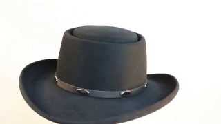 Stetson Royal Flush Gun Club 5X Fur Felt Gambler Hat in Black [upl. by Gnol]