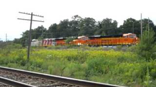 GE Test Train with Rio Tinto and BNSF units  September 11 2010 [upl. by Adirahs888]