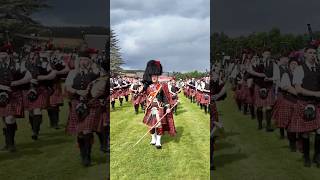 drummajor leads Dufftown pipeband marchingband at 2024 Dufftown highlandgames Scotland shorts [upl. by Jephthah]