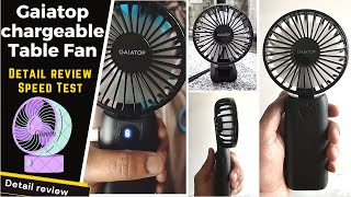 Gaiatop Handheld Mini Portable Fan Hand amp Desk Fan 4000 mAh Rechargeable USB Small Fan Review [upl. by Honor]