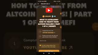 What Is Altseason How to Profit from Altcoin Rallies  Part 1 of 6  MemeFi code  video code [upl. by Aicnetroh]