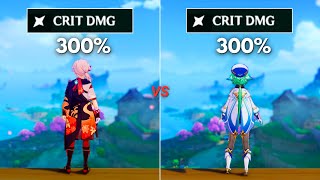 300 CRIT Kazuha vs Sucrose  300 Crit dmg Kazuha DMG showcase   Genshin Impact [upl. by Sinai]